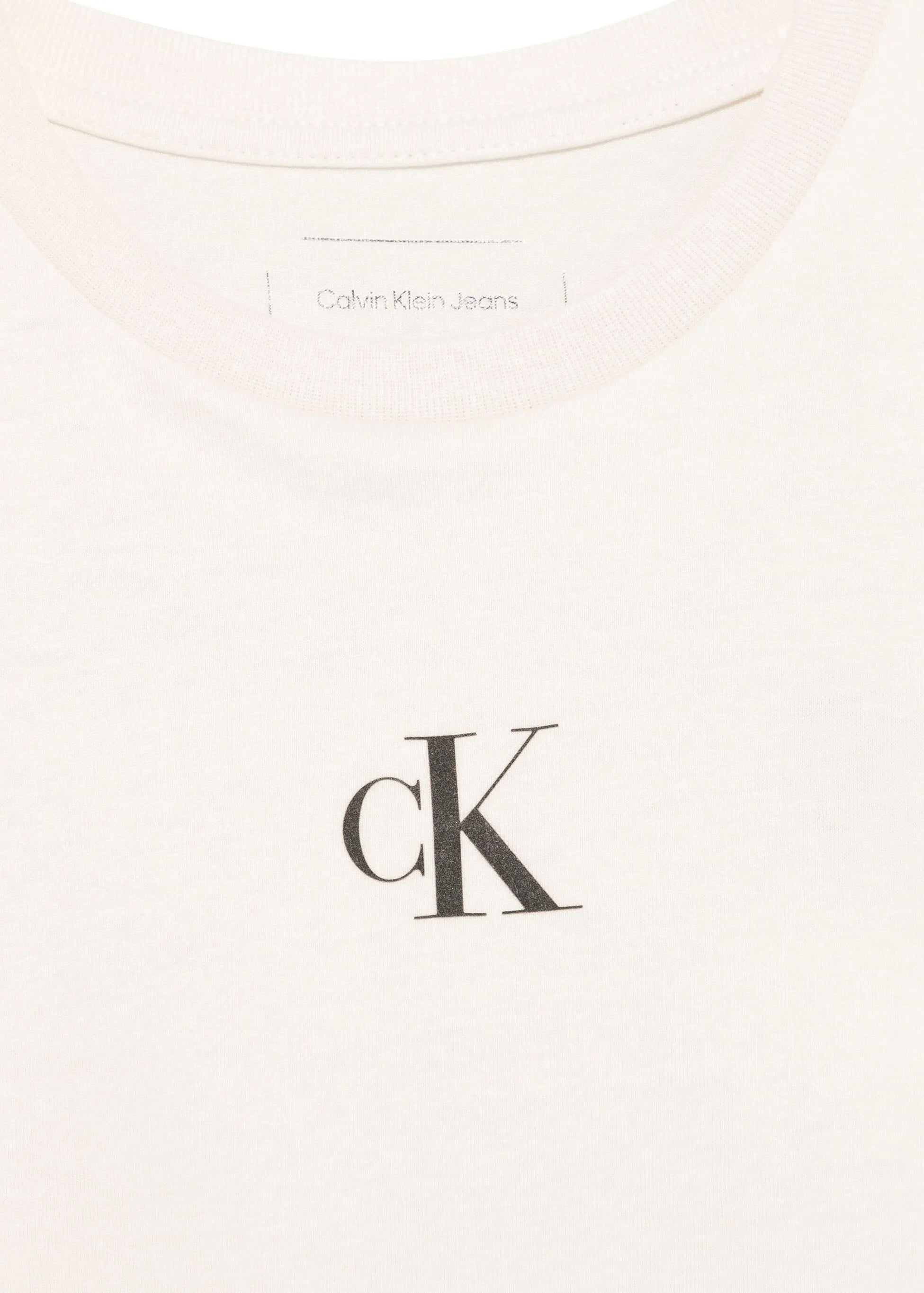 Calvin Klein Kids T-shirt Beige con CK per Bambini