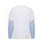 I'M Brian Kids T-Shirt Bianco con Maniche Camicia Blu per Bambini