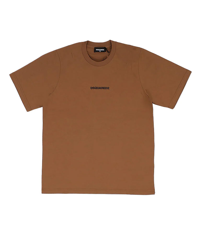 Dsquared2 Kids T-Shirt Marrone con Stampa Logo per Bambini