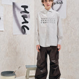 Maison Margiela Kids Camicia Bianco e a Strisce con Logo Unisex