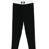 Elisabetta Franchi La Mia Bambina Leggings Nero con Banda a Costine per Bambine