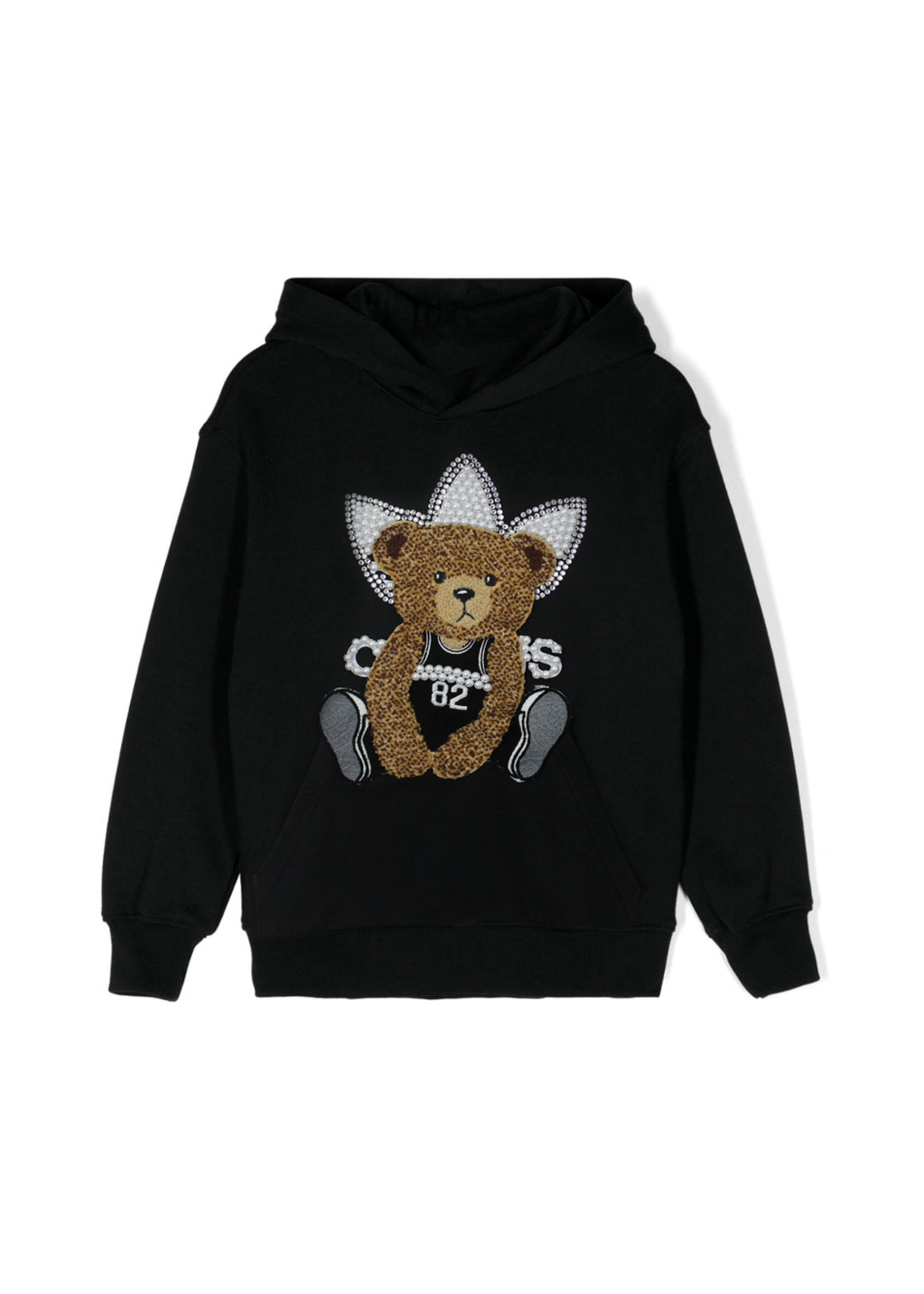 Adidas X Iconic Black Sweatshirt with Bear Patch and Pearl Logo