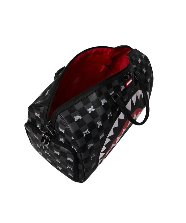 Sprayground Kids Borsone Nero Fantasia Multicolor con Logo Unisex