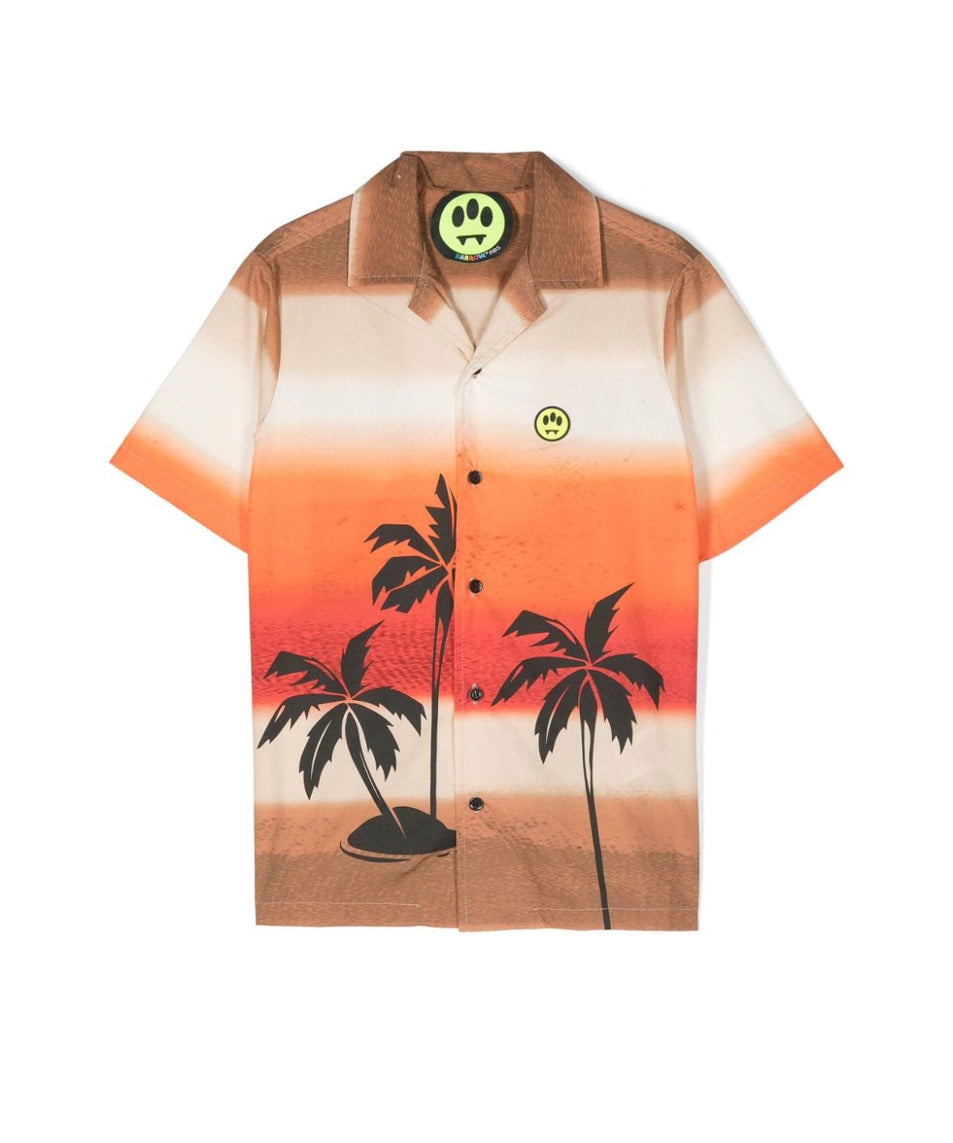 Barrow Kids Camicia Sabbia con Stampa Sunset per Bambini