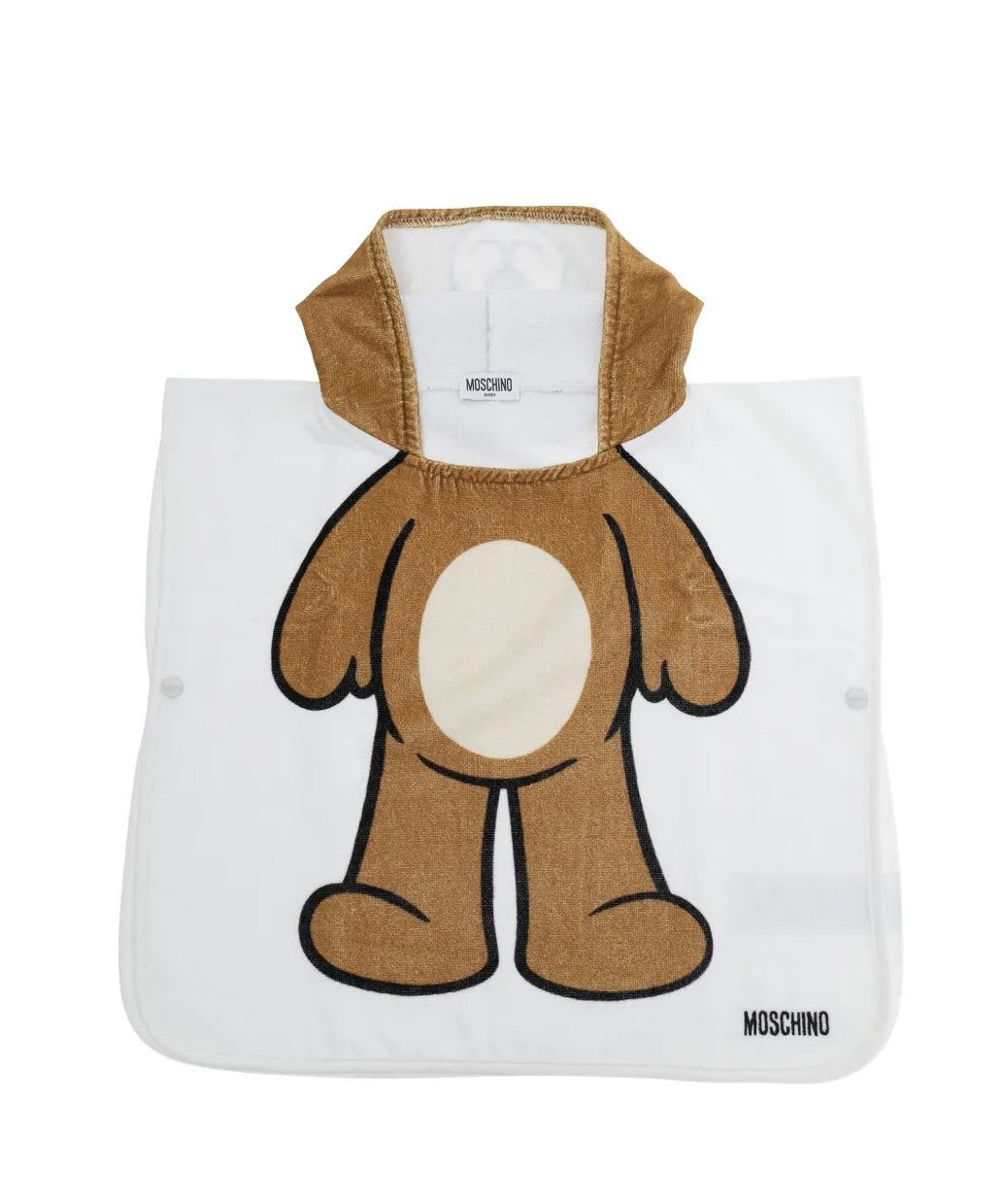 Moschino Kids Poncho Towel con Teddy Bear per Neonati
