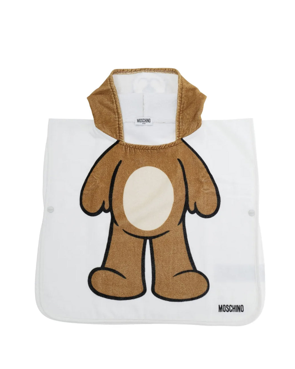 Moschino Kids Poncho Towel con Teddy Bear per Neonati