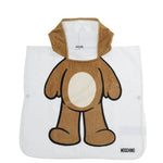 Moschino Kids Poncho Towel con Teddy Bear per Neonati