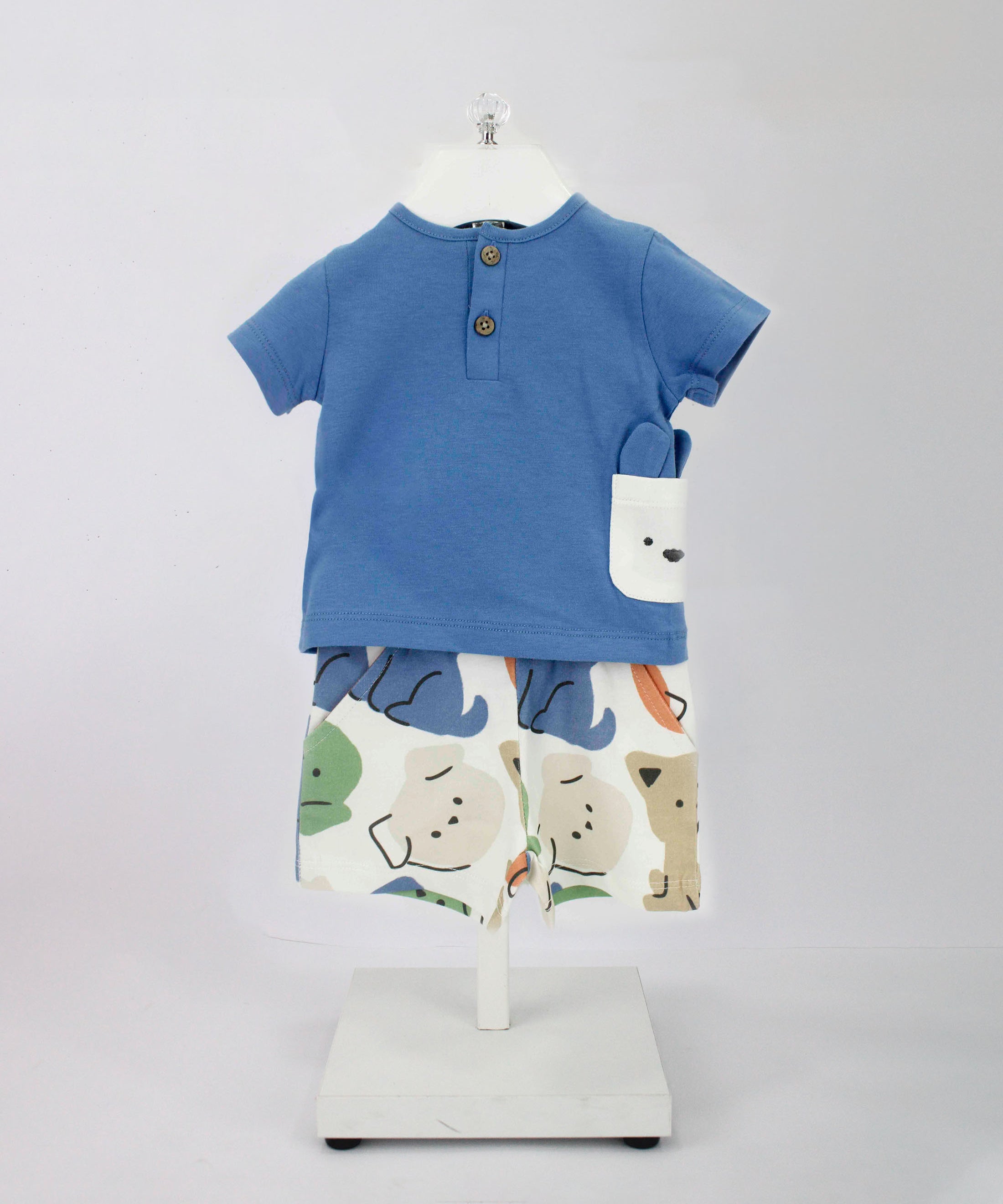 Minibanda T-shirt Avion con Shorts Multicolor per Neonati