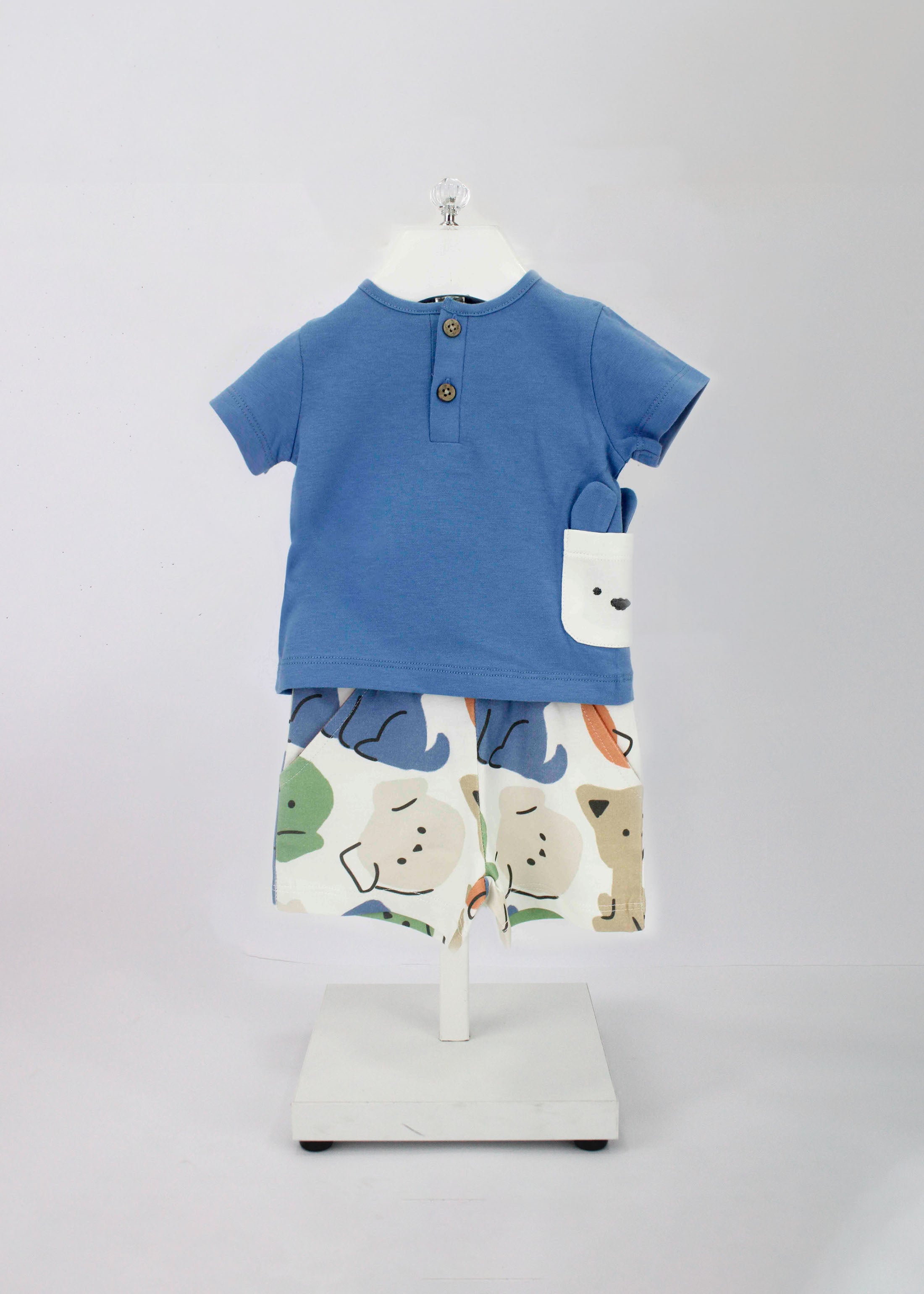 Minibanda T-shirt Avion con Shorts Multicolor per Neonati