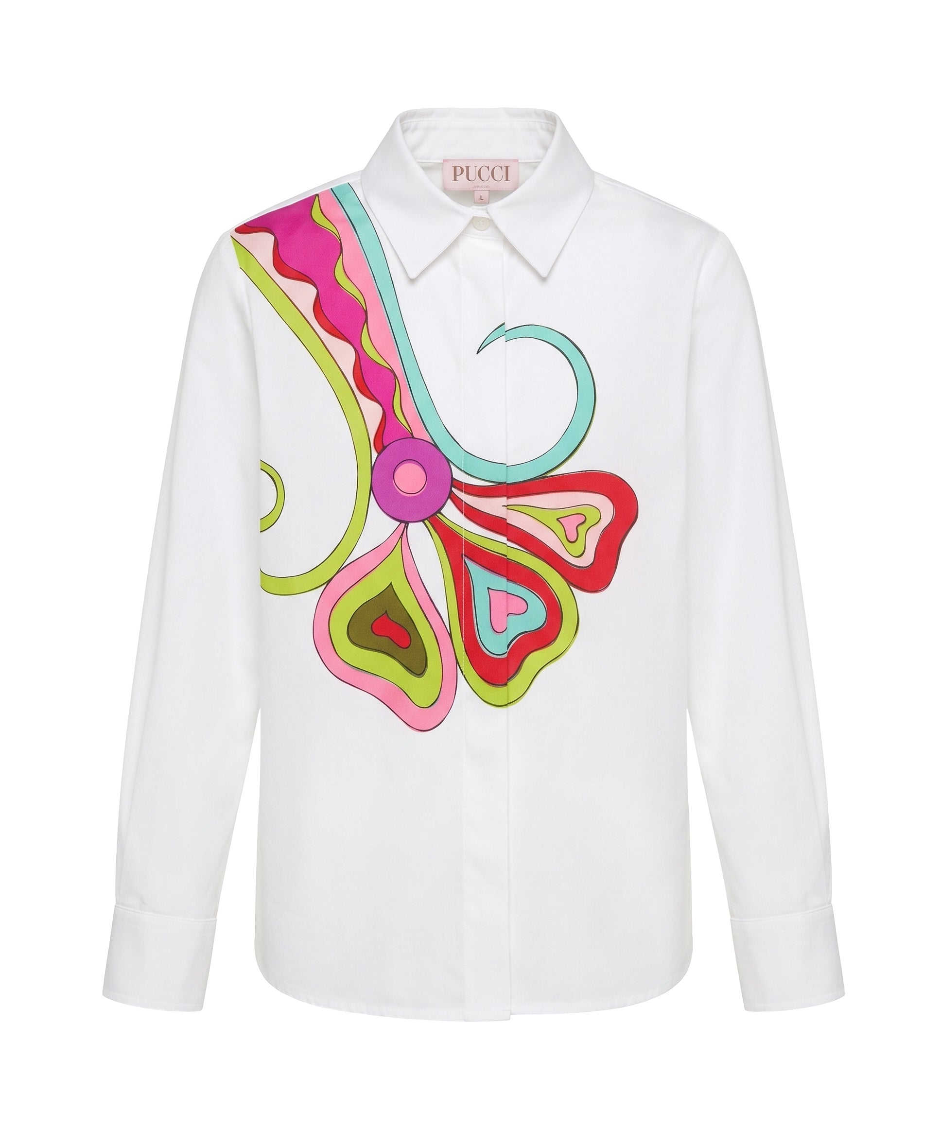 Emilio Pucci Kids Camicia Bianco con Fantasia Fiore a Cuore per Bambine