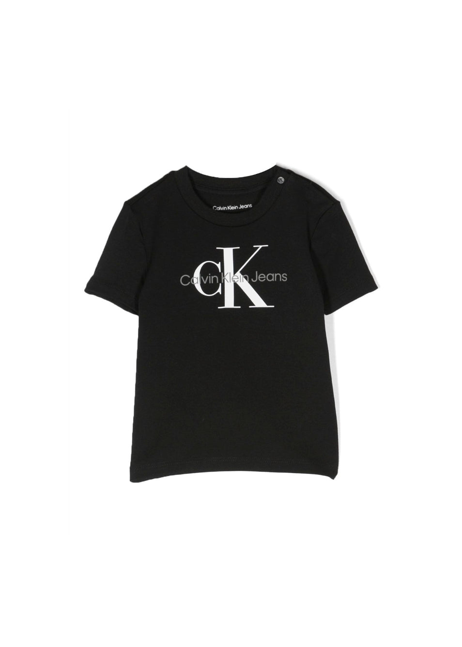 Calvin Klein Kids T-shirt Nera con Stampa Logo per Neonati
