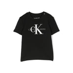 Calvin Klein Kids T-shirt Nera con Stampa Logo per Neonati