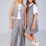 Iceberg Kids Abito Grigio Gessato per Bambine