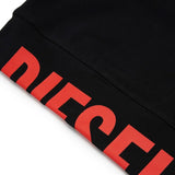 Diesel Kids T-shirt Nero con Logo Rosso per Bambine