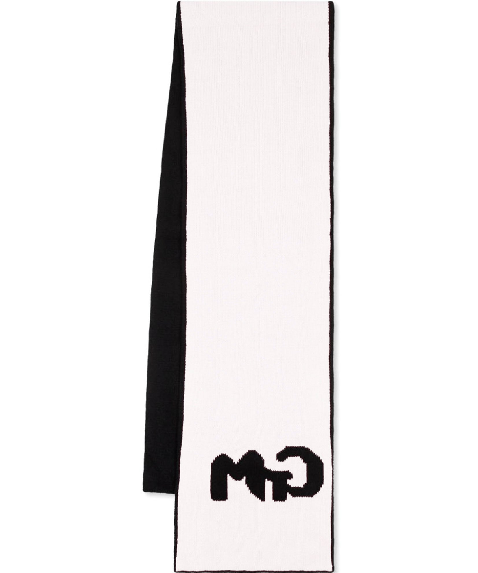 MSGM Kids Sciarpa Nera/Bianca con Intarso Logo per Bambine (retro)