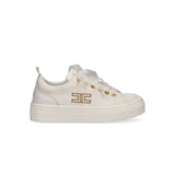 Elisabetta Franchi La Mia Bambina Sneakers Bianca/Oro in Tela per Bambine