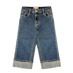 Twinset Kids Denim Jeans Blu con Risvolto per Bambine