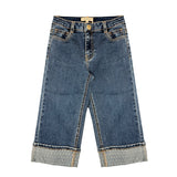 Twinset Kids Denim Jeans Blu con Risvolto per Bambine