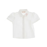 Blumarine Kids Camicia Bianca con Dettaglio Logo per Neonate