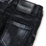 Dsquared2 Kids Jeans Nero con Lavaggio per Neonati