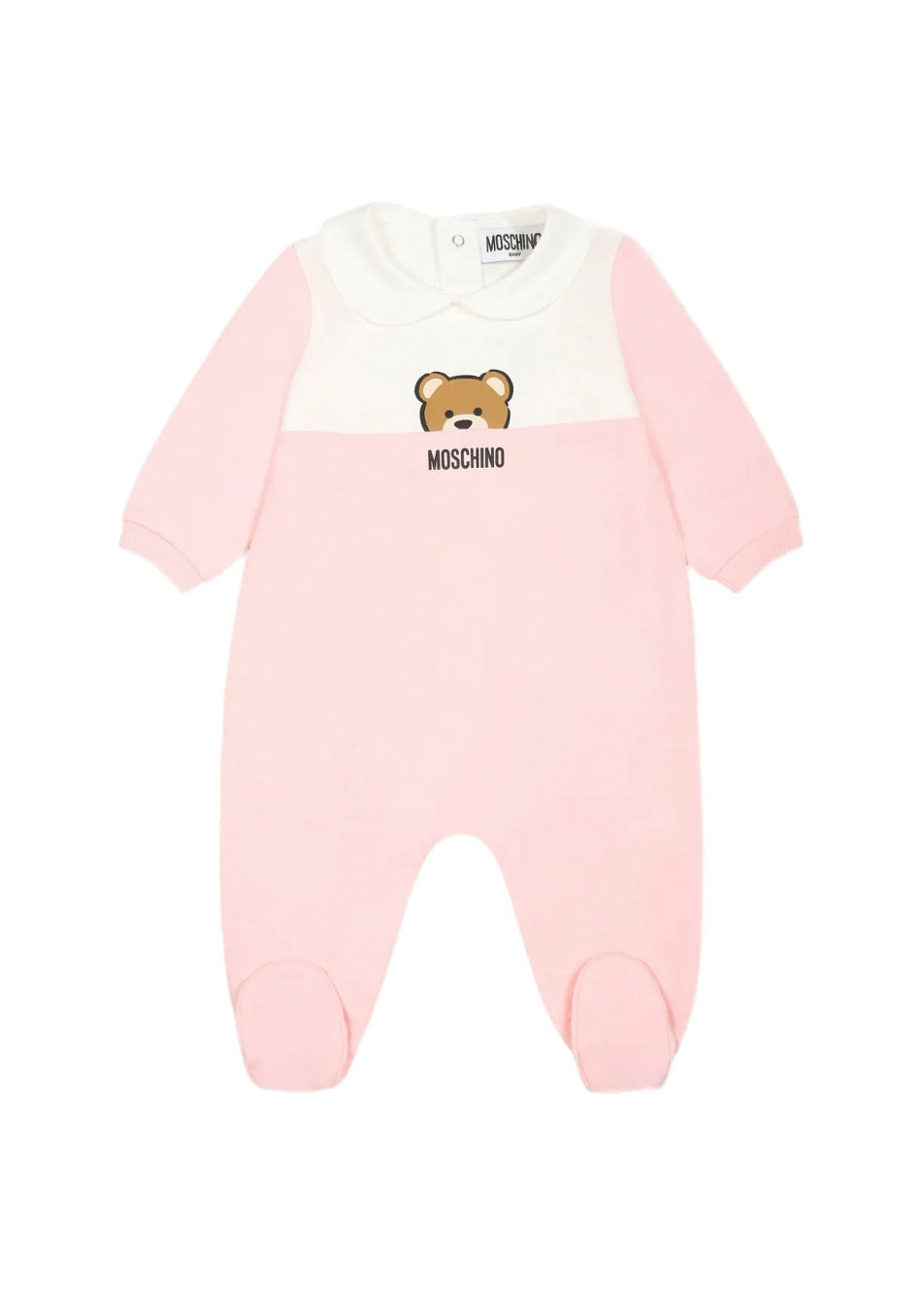 Moschino Kids Tutina Rosa con Stampa per Neonate