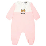 Moschino Kids Tutina Rosa con Stampa per Neonate