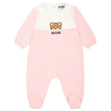 Moschino Kids Tutina Rosa con Stampa per Neonate