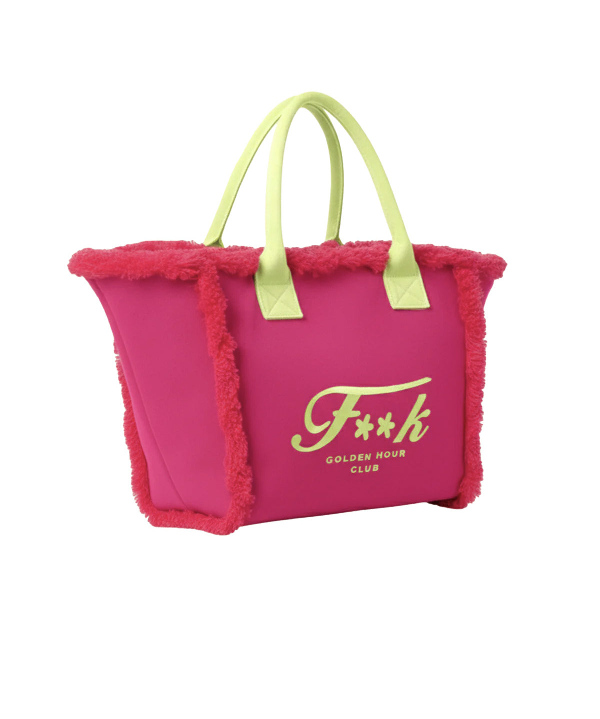 F**K Kids Maxi Borsa Fucsia e Lime con Logo per Bambine