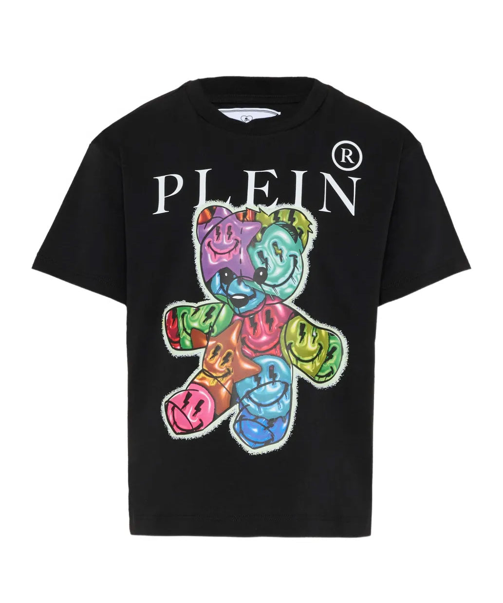 Philipp Plein Kids T-Shirt Nero con Stampa Multicolor per Bambine