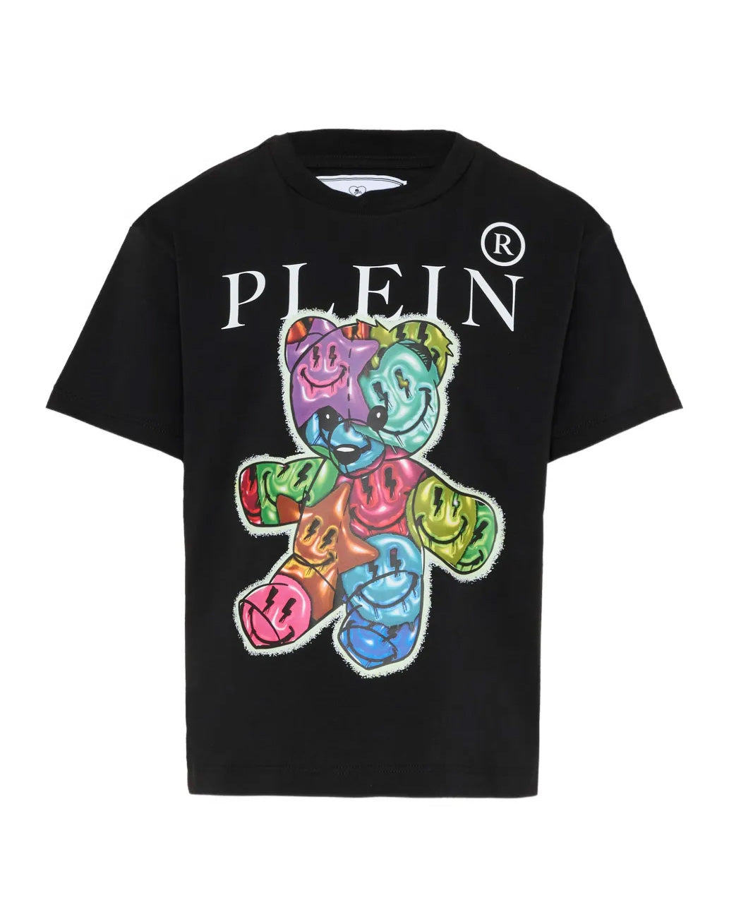 Philipp Plein Kids T-Shirt Nero con Stampa Multicolor per Bambine