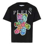 Philipp Plein Kids T-Shirt Nero con Stampa Multicolor per Bambine