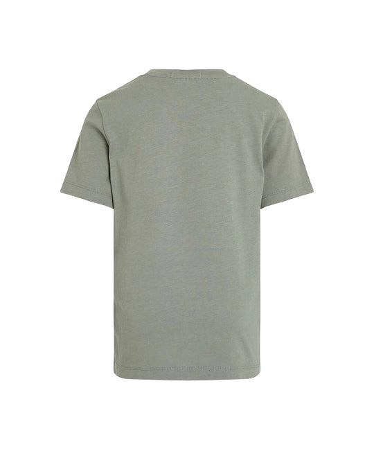 Calvin Klein Kids T-Shirt Verde con Stampa per Bambini (retro)