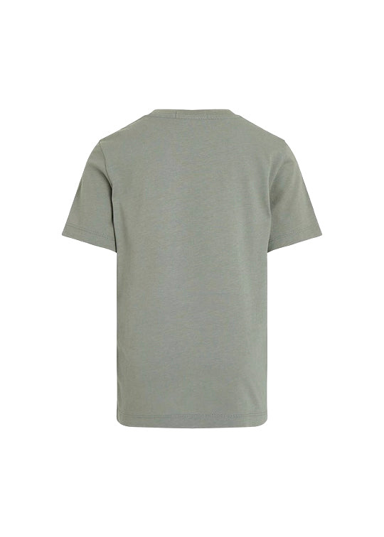 Calvin Klein Kids T-Shirt Verde con Stampa per Bambini (retro)