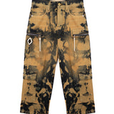 Yes London Kids Jeans Denim Effetto Sand Whash Cargo per Bambini