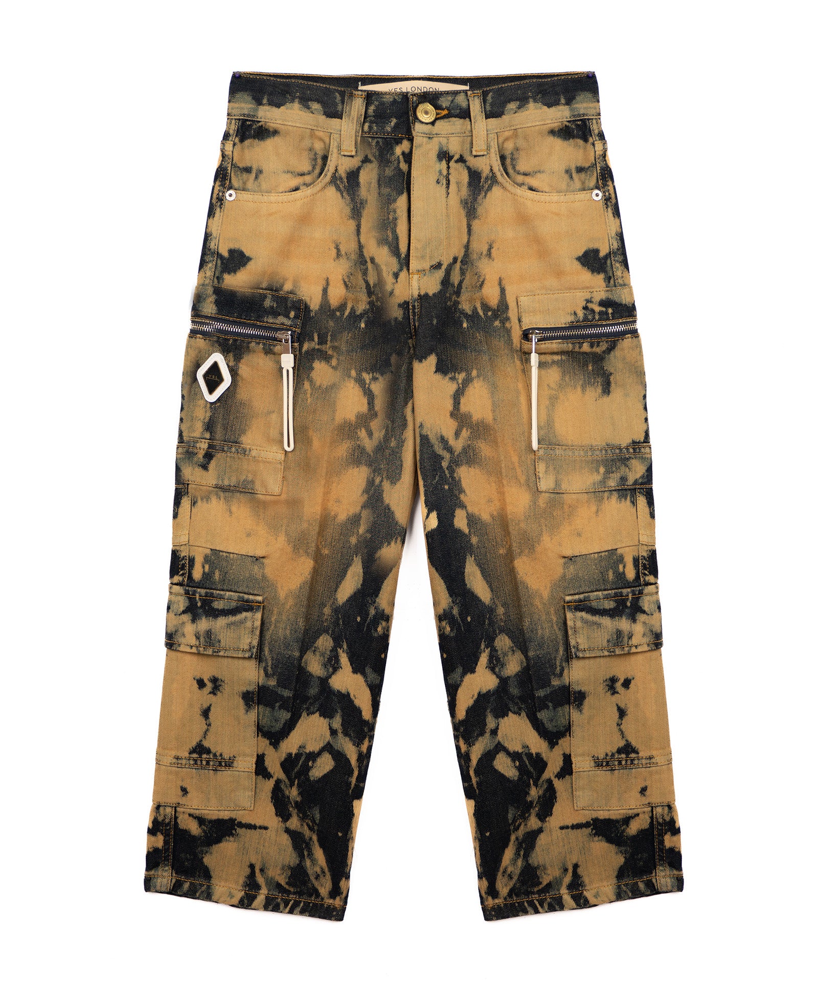 Yes London Kids Jeans Denim Effetto Sand Whash Cargo per Bambini