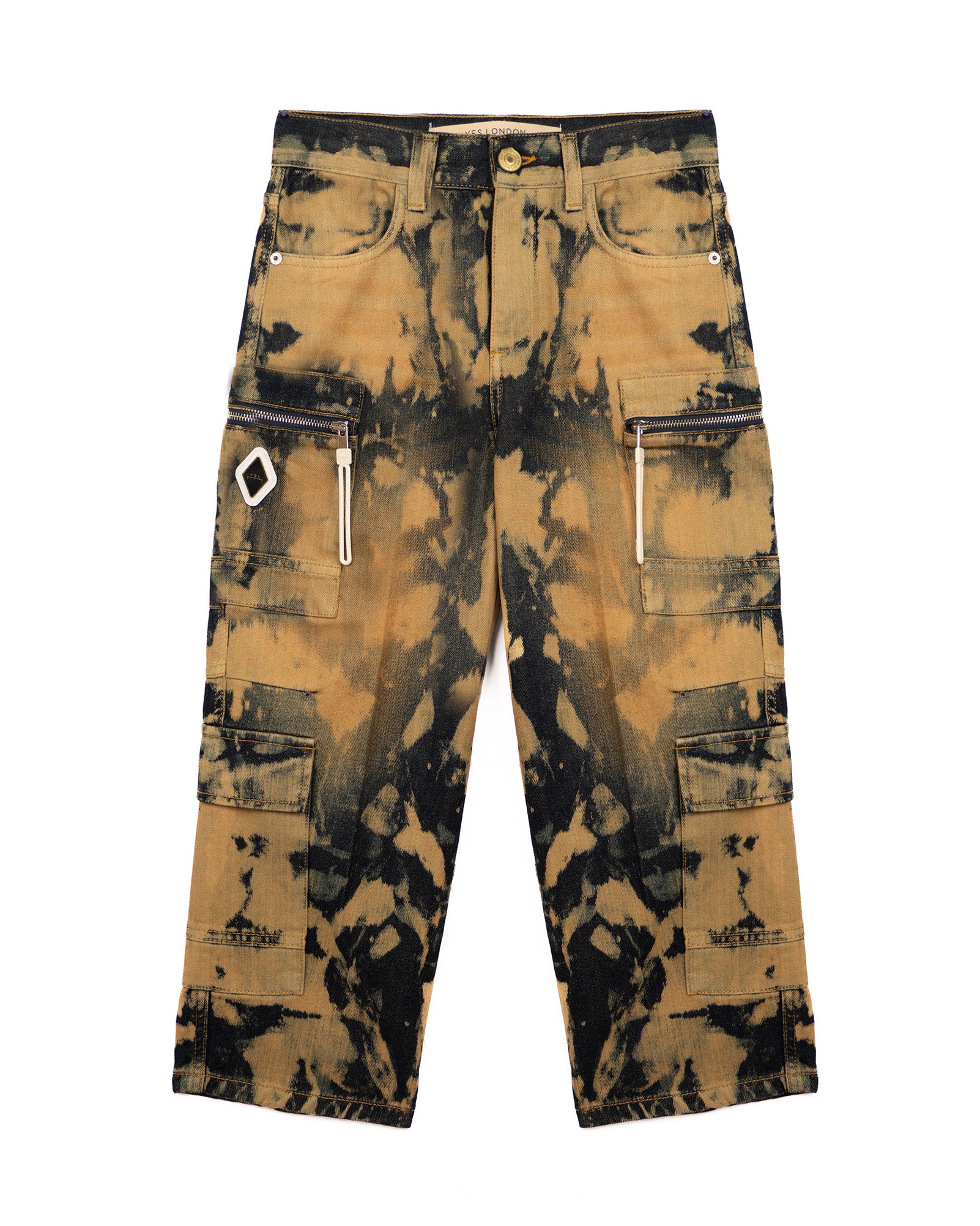 Yes London Kids Jeans Denim Effetto Sand Whash Cargo per Bambini