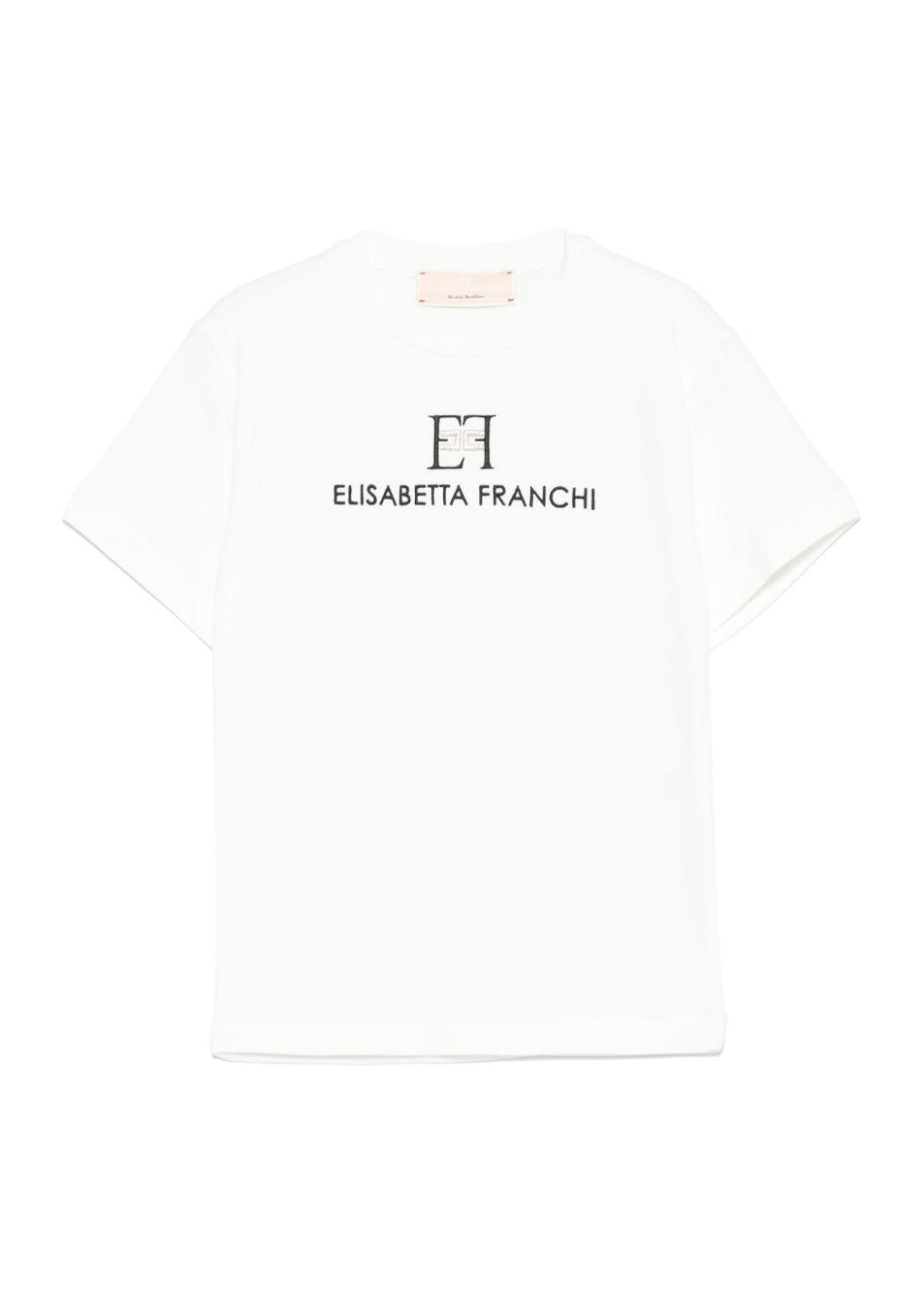 Elisabetta Franchi La Mia Bambina T-shirt Avorio/Nero con Stampa per Bambine