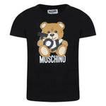 Moschino Kids T-shirt Nera con Stampa Toy per Bambini
