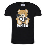 Moschino Kids T-shirt Nera con Stampa Toy per Bambini
