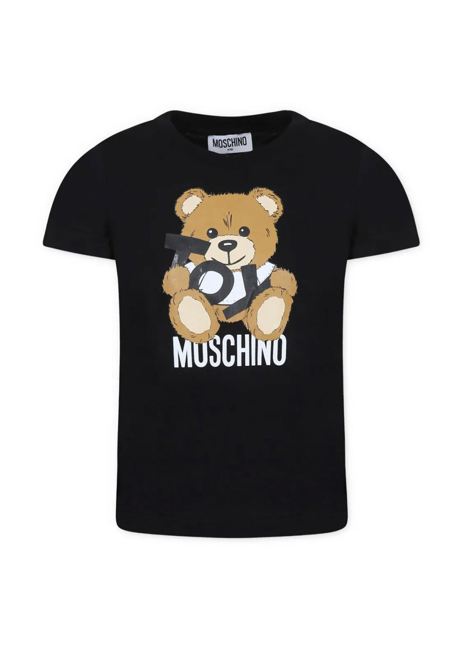 Moschino Kids T-shirt Nera con Stampa Toy per Bambini