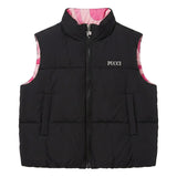 Emilio Pucci Kids Gilet Nero e Rosa con Logo per Bambine
