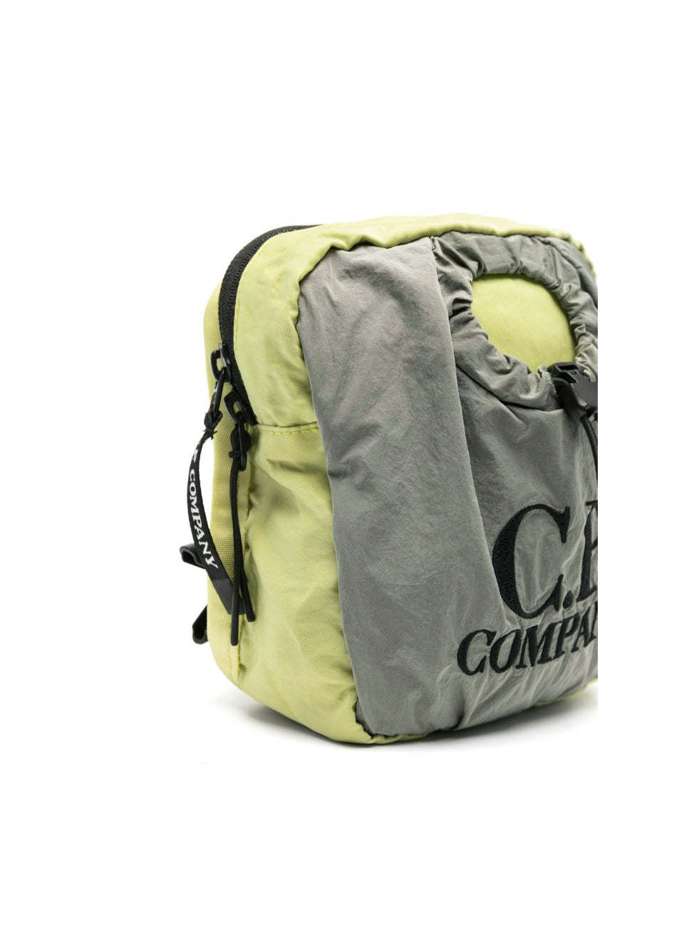 C.P. Company Kids Borsa a Spalla Verde con Ricamo per Bambini(LATO)