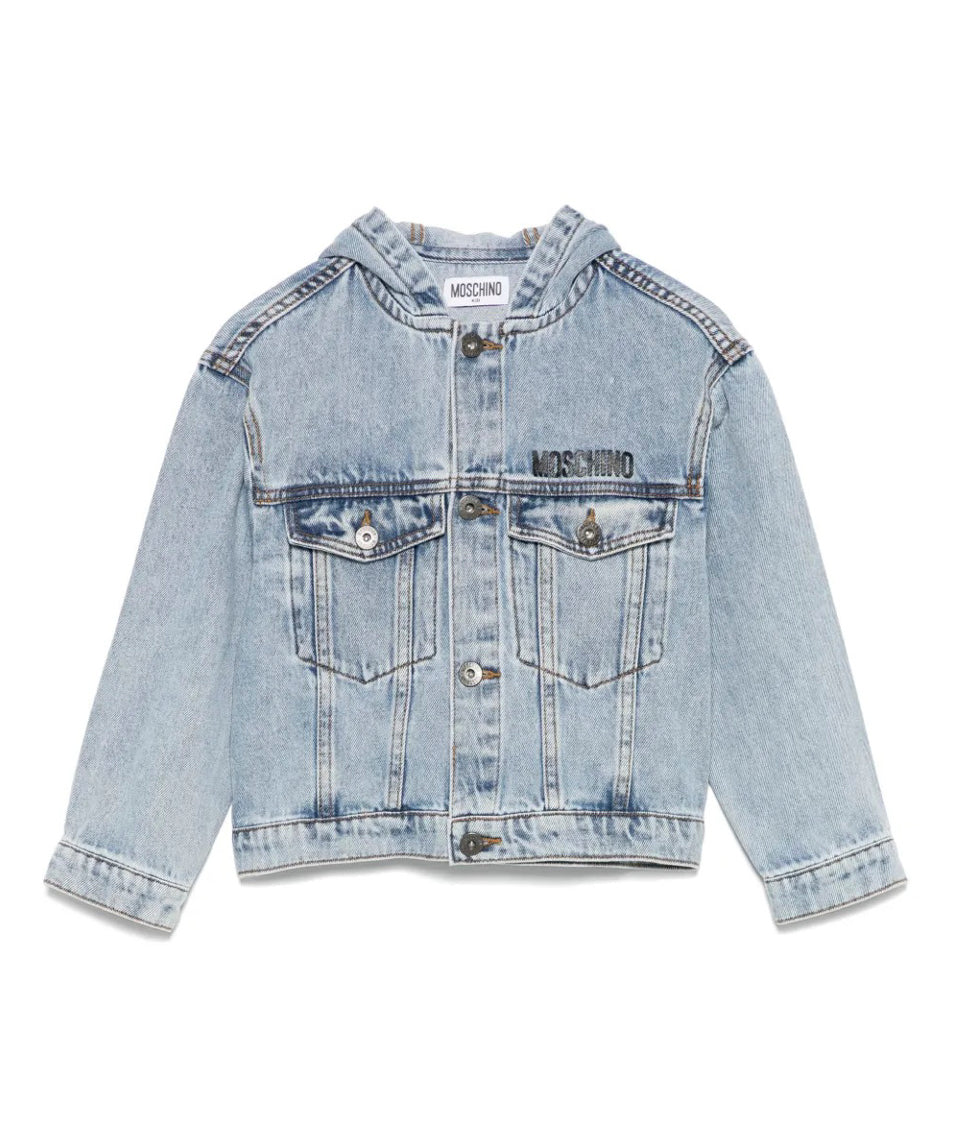 Moschino Kids Giubbino Jeans con Stampa per Bambini