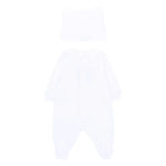 Moschino Kids Set 2pz. Tutina e Cappellino Bianco con Stampa Logo Teddy per Neonati