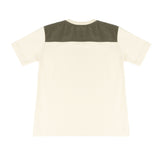 Yes London Kids T-Shirt Beige e Verde con Logo per Bambini