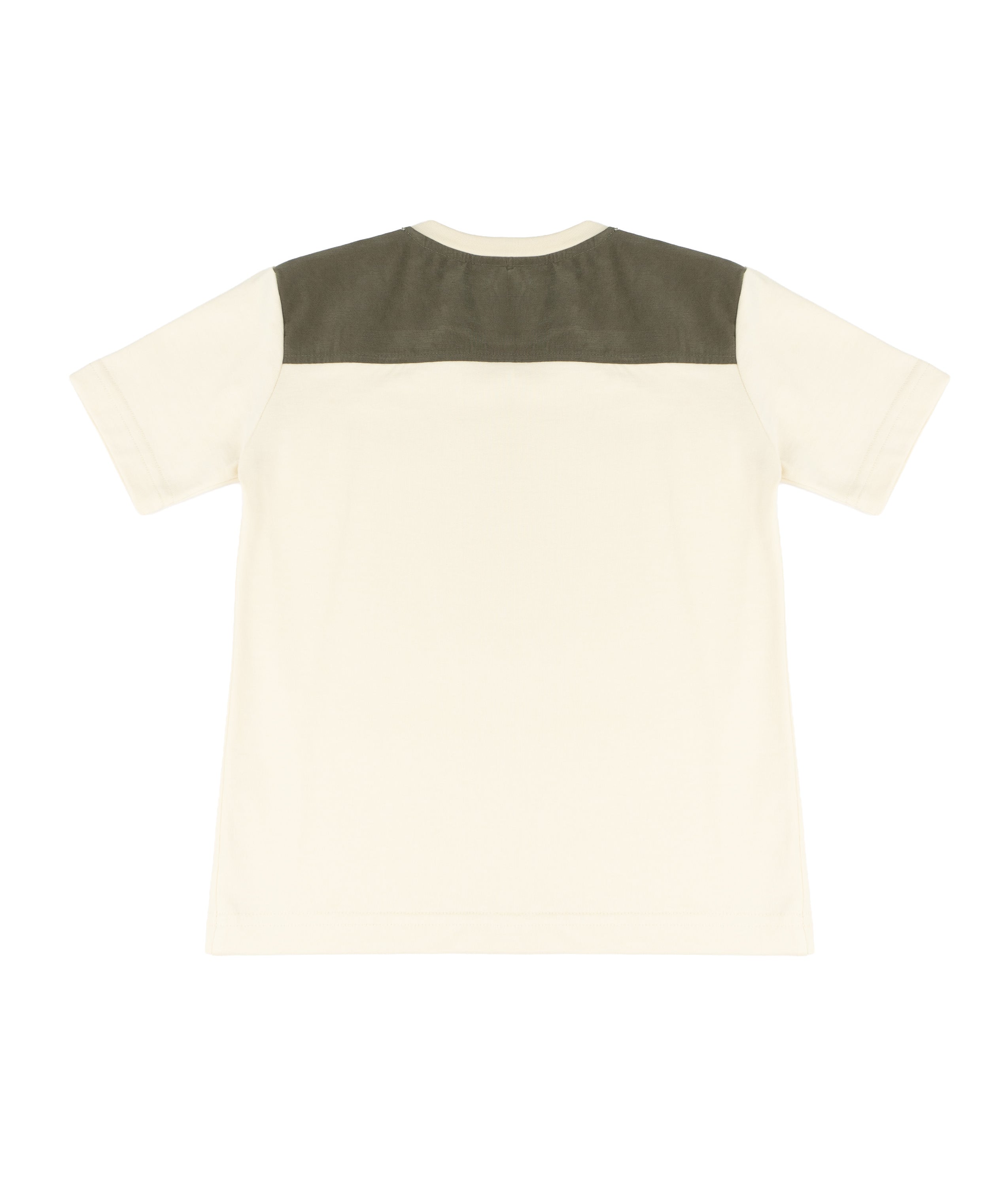 Yes London Kids T-Shirt Beige e Verde con Logo per Bambini