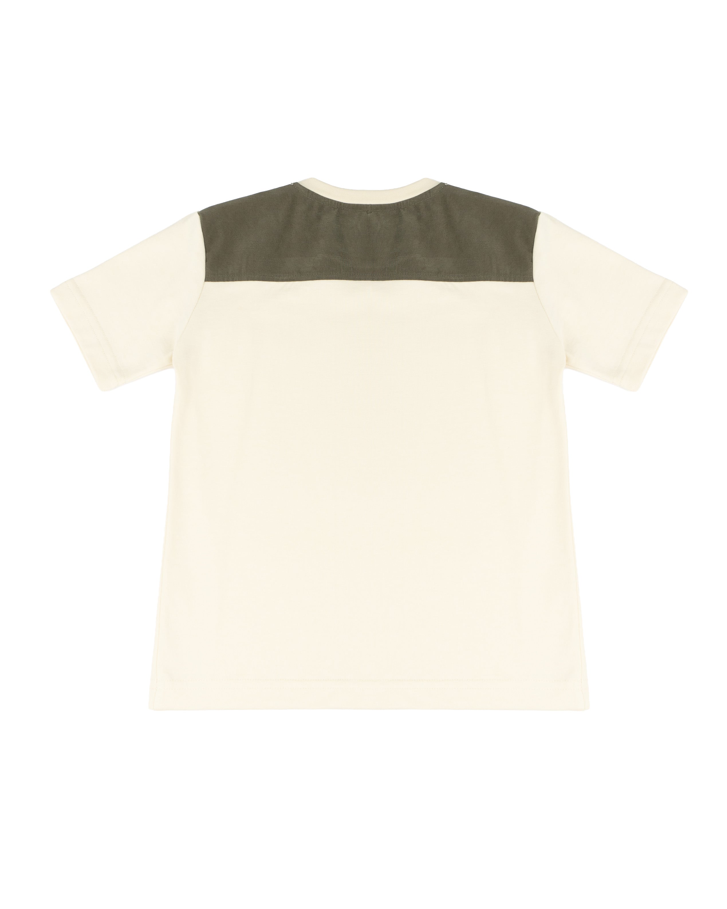 Yes London Kids T-Shirt Beige e Verde con Logo per Bambini