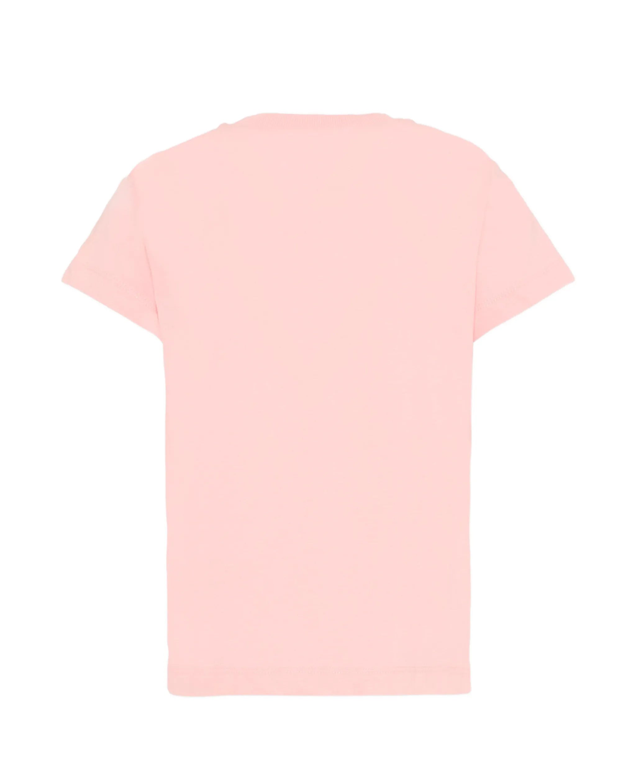 Moschino Kids T-Shirt Rosa con Piccolo Logo Teddy Bear per Bambine