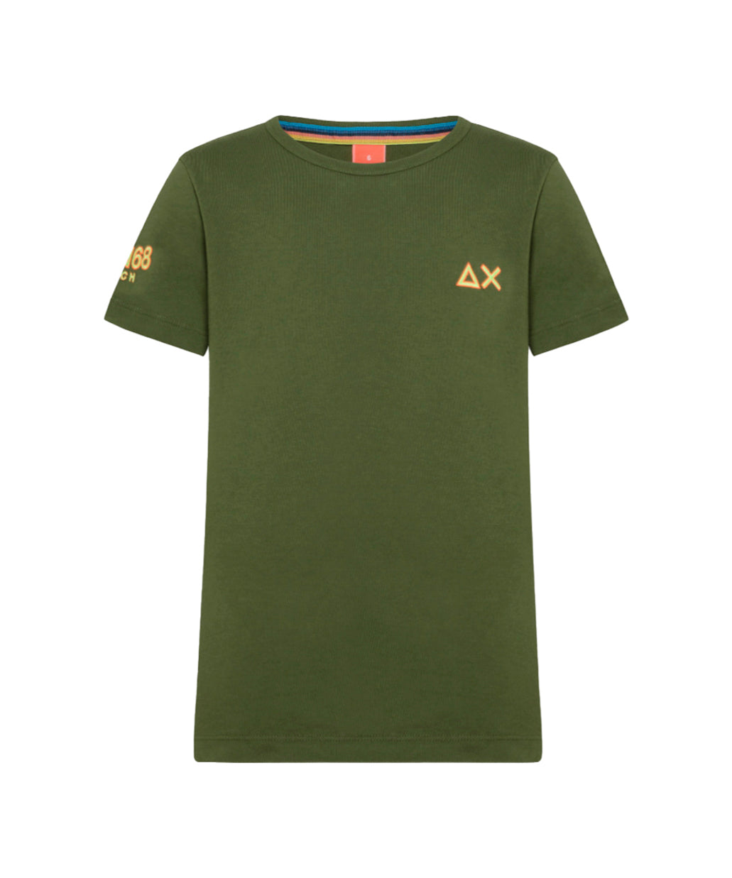 Sun68 Kids T-shirt Verde Scuro con Logo per Bambini (fronte)