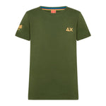 Sun68 Kids T-shirt Verde Scuro con Logo per Bambini (fronte)